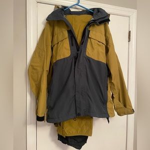 BURTON Men's Snowboard Universe Pants & Tri Lite Shell Jacket Set Khaki Black L